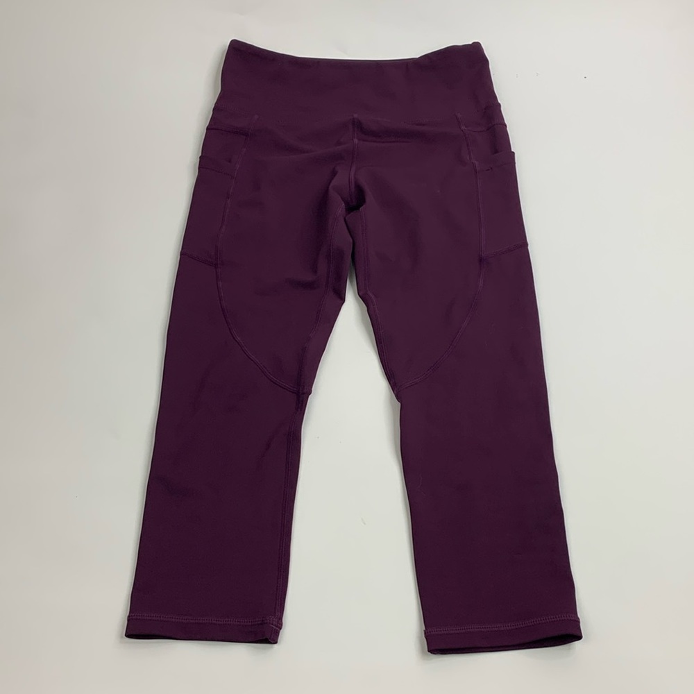 Zyia Active Capri Crop Leggings 6-8 Plum purple Stretch Gym